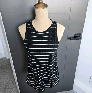 Banana Republic Black and White Striped Tank Top